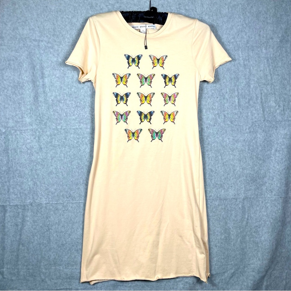HYFVE NWT Y2K Butterfly T-Shirt Midi Dress Size Large